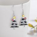 wholesale 925 Sterling Silver Christmas Tree Dangle Earrings with Stars and Bows-0-4