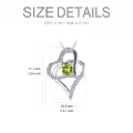 TOUPOP Sterling Silver Peridot Necklace August Birthstone Heart Jewelry-0-4