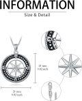 wholesale 925 Sterling Silver Compass Necklace with Stars and Directional Elements - Graduation Gift for Her-0-4