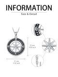 wholesale 925 Sterling Silver Compass Necklace with Stars and Directional Elements - Graduation Gift for Her-0-4