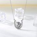 wholesale 925 Sterling Silver Celtic Knot Unicorn & Fairy in Horseshoe Pendant Necklace Gift for Women-0-1
