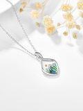 wholesale 925 Sterling Silver Abalone Shell Mountain Pendant Necklace for Women-0-2
