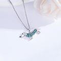 wholesale 925 Sterling Silver Turquoise Inlay Dachshund Pendant Necklace for Women Girls  24 Chain-0-1