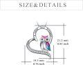 wholesale Sterling Silver Stone Owl Necklace Forever Love Heart Gift for Women-0-9