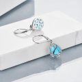 wholesale 925 Sterling Silver Turquoise Stone Filigree Teardrop Dangle Leverback Earrings-0-4