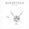 wholesale 14K Rose Gold Moissanite Round Cut Solitaire Pendant Necklace 0.5-2 ct 16+2 Chain-0-3