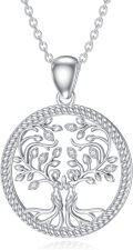 wholesale 925 Sterling Silver Round Cutout Tree Of Life Pendant Necklaces For Women Gifts-0-0