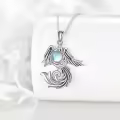 wholesale 925 Sterling Silver Moonstone Phoenix Pendant Necklace Wholesale for Women-0-2