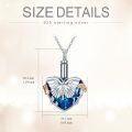 wholesale 925 Sterling Silver Butterfly Heart Locket with Blue Crystal and Gold Accents-0-4