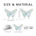 wholesale 925 Sterling Silver White Fire Opal Butterfly Stud Earrings for Sensitive Ears-0-5