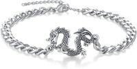 wholesale 925 Sterling Silver Dragon Bracelet for Men - Bold Viking Biker -Dragon