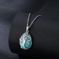 wholesale 925 Sterling Silver & Turquoise Stone Tree of Life Pendant Necklace for Women-0-2