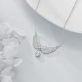 wholesale Gold 925 Sterling Silver CZ Angel Wing Pendant Necklace for Women and Girls s-0-2