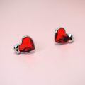 wholesale 925 Sterling Silver Red Heart Crystal Earrings Wholesale For Women And Girls-0-4
