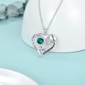 wholesale Sterling Silver Birthstone Crystal Mom Necklace Heart Elephant Jewelry Gift-0-1