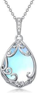 wholesale Sterling Silver Gemstone Teardrop Filigree Pendant Necklace-0-6