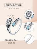wholesale TOUPOP Spoon Rings For Women 925 Sterling Silver Adjustable Thumb Spoon Rings Promise Engagement Statement Boho Vintage Finger Open Antique Rings Jewelry -0-3