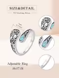 TOUPOP Sterling Silver Adjustable Thumb Spoon Rings Boho Antique Jewelry-0-3