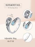 TOUPOP Sterling Silver Adjustable Thumb Spoon Rings Boho Antique Jewelry-0-3