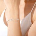wholesale 925 Sterling Silver Birthstone Sister Infinity Bracelet with Heart-0-2