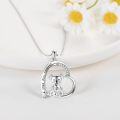 wholesale 925 Sterling Silver Koala Bear Love You Forever Heart Pendant Necklace for Women Girls  45cm Chain Length-0-2