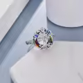 TOUPOP Sterling Silver Crystal Tree Of Life Family Ring Jewelry Gifts-0-3
