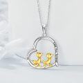 wholesale 925 Sterling Silver Duck Pendant Love You Forever Necklace for Women Girls-0-1