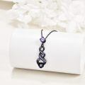 wholesale 925 Sterling Silver Purple Crystal Infinity Flower Pendant Necklace for Women Valentines Day Gifts-0-1