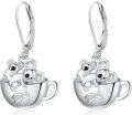 wholesale 925 Sterling Silver Tea Cup Koala Dangle Earrings for Women Girls Gift 925 Sterling Silver Jewelry Accessories-0-0