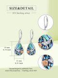 wholesale 925 Sterling Silver Hummingbird Teardrop Abalone Shell Drop Earrings Gift for Women Girls-0-1