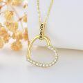 TOUPOP 14K Gold Heart Pendant Necklace, Birthday Mother's Day Gifts For Women-0-4