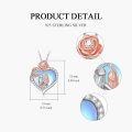 wholesale 925 Sterling Silver Rose Gold Plated Heart-Shaped Mother Daughter Love Pendant Necklaces-0-4
