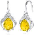 wholesale 925 Sterling Silver Birthstone Teardrop Leverback Dangle Earrings-0-0
