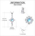 wholesale 925 Sterling Silver Moonstone Starburst Cross Pendant Necklace for Women-0-4