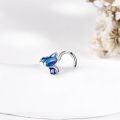 wholesale 925 Sterling Silver Flower Shape Pink Agate Stone L-Shaped Nose Ring (16g)-0-3