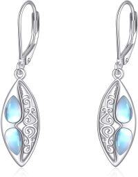 wholesale 925 Sterling Silver Moonstone Teardrop Dangle Earrings - Vintage Style s for Her-Filigree