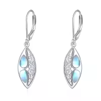 wholesale 925 Sterling Silver Moonstone Teardrop Dangle Earrings Wholesale - Vintage Style s for Her-Filigree