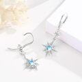 wholesale 925 Sterling Silver Gold-Plated Moonstone & Opal Starburst Leverback Drop Earrings-0-3