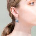 wholesale 925 Sterling Silver Blue Crystal Unicorn Drop Earrings for Women Girls  3cm Long-0-1
