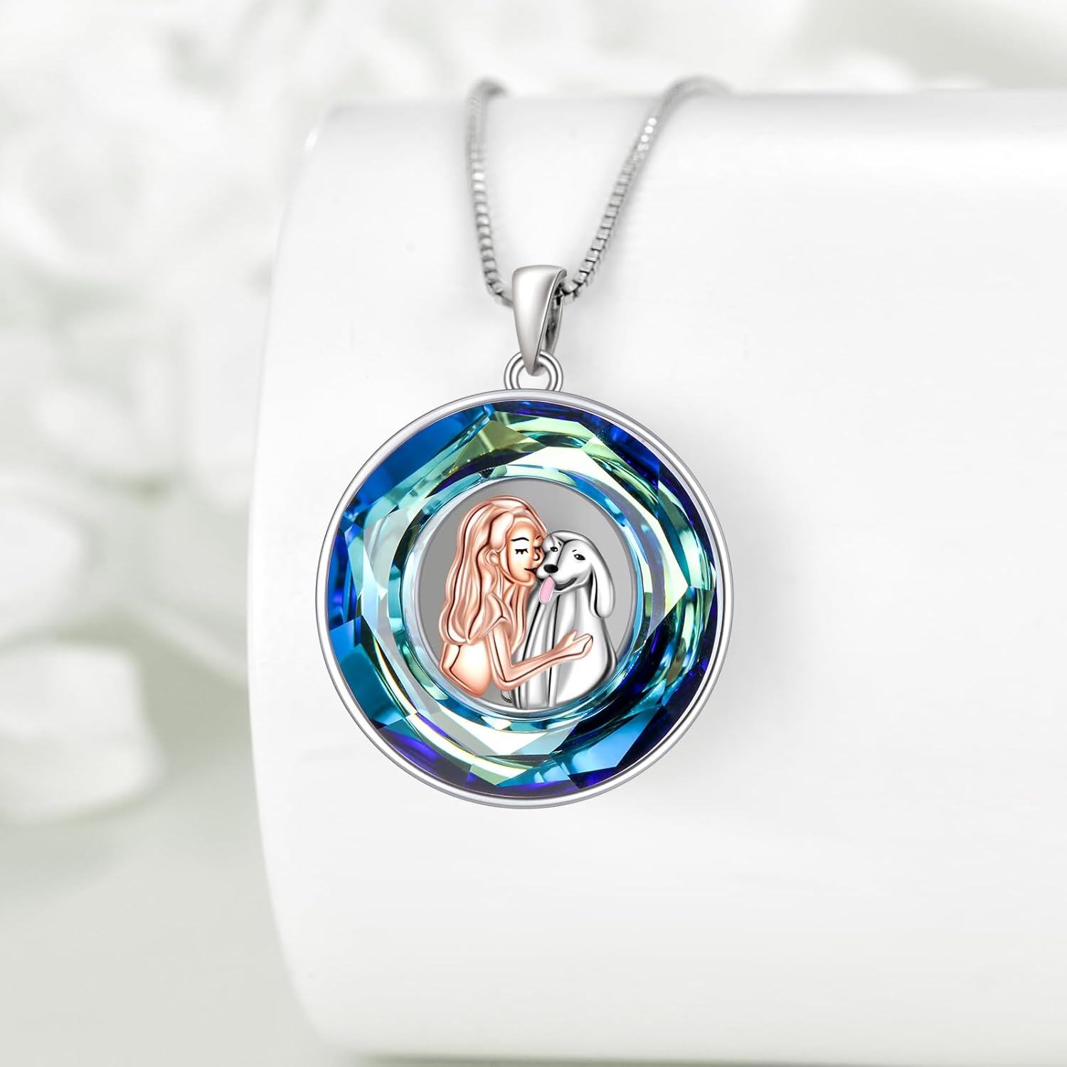 Sterling Silver Crystal Animal Necklace Pendant Jewelry Gift for Women-0-4