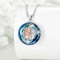 wholesale 925 Sterling Silver Round Blue Crystal Dog & Girl Locket Necklace Pendant s for Women-0-4