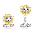 wholesale 925 Sterling Silver Cute Axolotl Drop Earrings With Pink Cz Crystals Platinum Plated-0-0