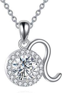 wholesale 925 Sterling Silver Leo Zodiac Pendant with Moissanite and Cubic Zirconia Stones for Women Gifts-Leo