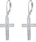 wholesale 925 Sterling Silver Cross Dangle Drop Earrings for Women - Religious  Idea-0-0