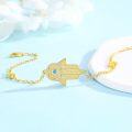 wholesale Gold 925 Sterling Silver Hamsa Evil Eye Celtic Cross Adjustable Egyptian Protective Bracelet for Women-0-1