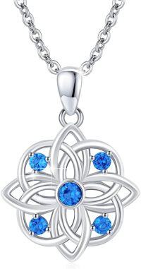 wholesale 925 Sterling Silver Flower Pendant Necklaces - Lucky Charm s for Her Him-B-Celtic Knot