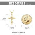 TOUPOP 14K Solid Gold Crystal Nurse Cross Necklace-0-3