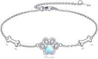 wholesale 925 Sterling Silver Paw Print Bone Charm Bracelet s for Women-paw print