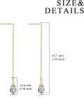 wholesale 925 Sterling Silver CZ Teardrop Chain Threader Drop Dangle Earrings for Women Girls-0-2