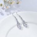 wholesale 925 Sterling Silver Heart-Shaped Moissanite Celtic Knot Drop Huggies-0-3